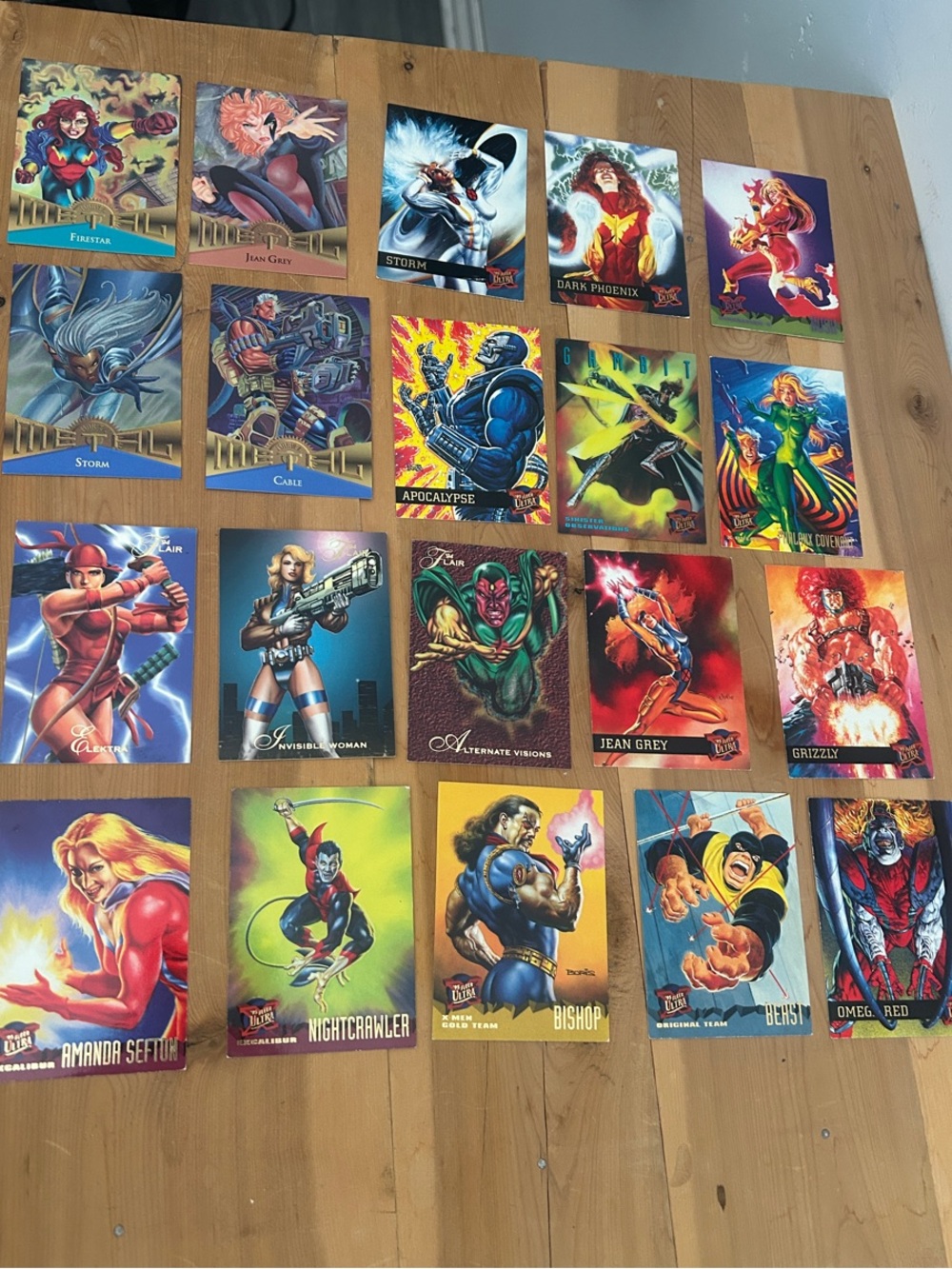 Vintage Marvel X-Men 20 Trading Card Lot - Multi Color